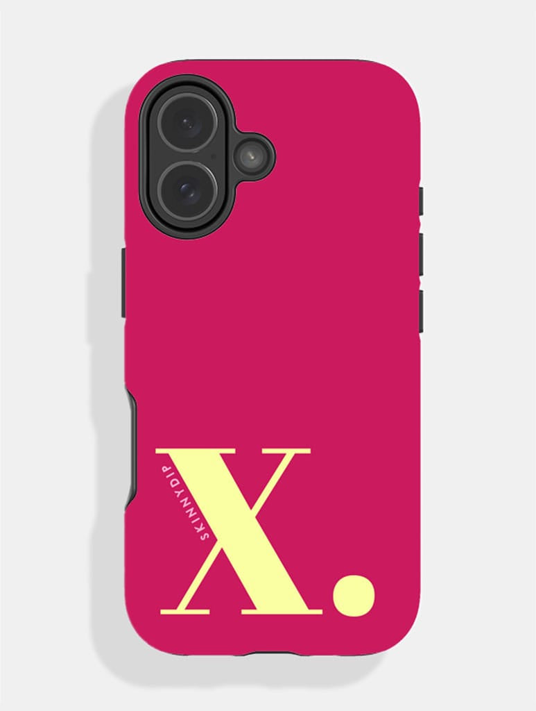 'X' Initial Burgundy Ultra Protective iPhone Case Phone Cases Skinnydip London