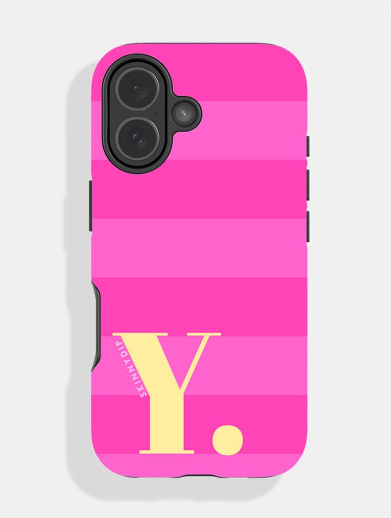 'Y' Initial Patterned Pink Ultra Protective iPhone Case Phone Cases Skinnydip London