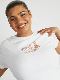 Yee Haw Baby T-Shirt in White Tops & T-Shirts Skinnydip London