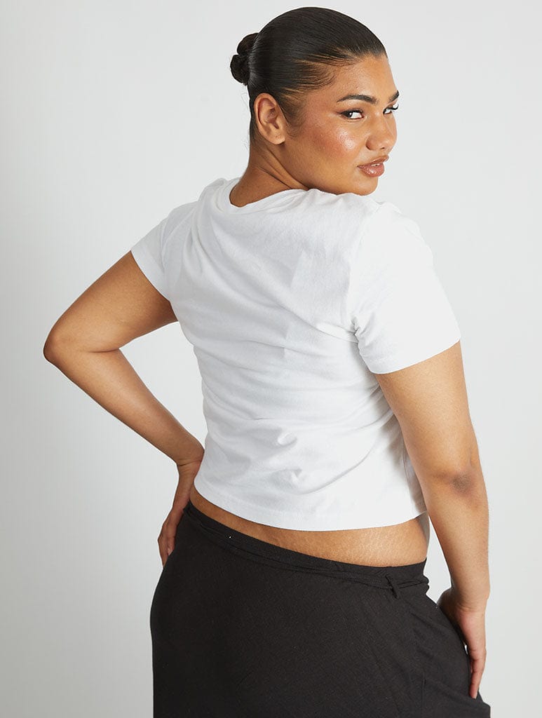 Yee Haw Baby T-Shirt in White Tops & T-Shirts Skinnydip London