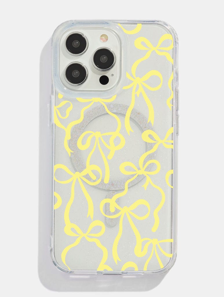 Yellow Bows Glitter MagSafe iPhone Case Phone Cases Skinnydip London
