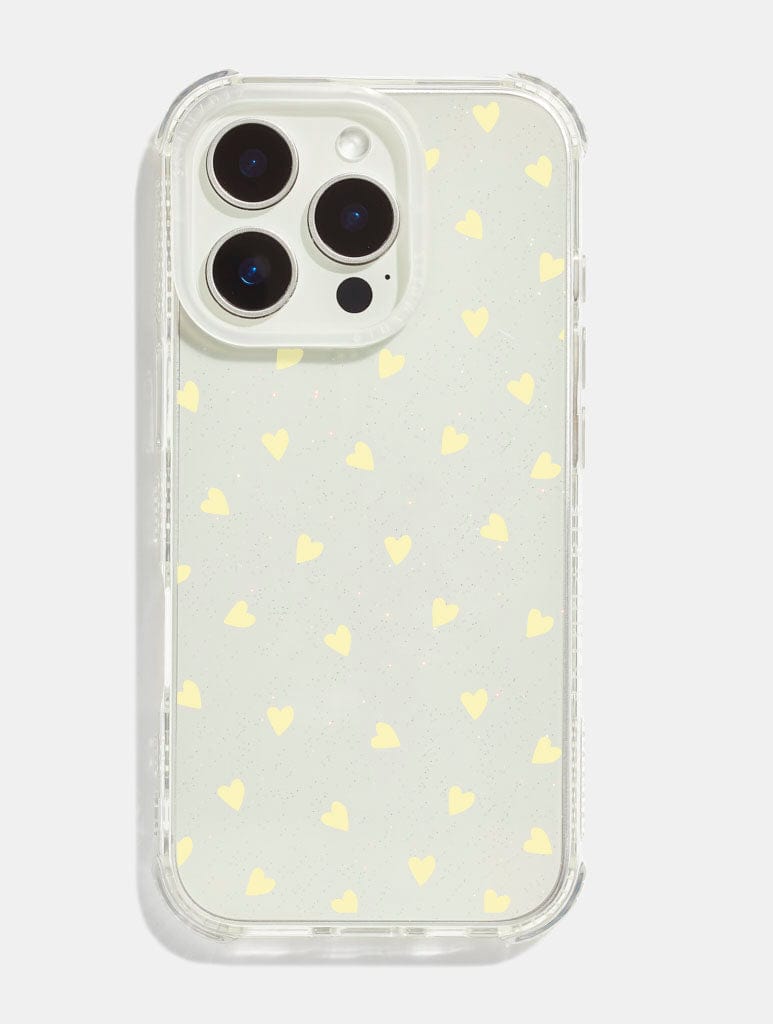 Yellow Ditsy Hearts Shock iPhone Case Phone Cases Skinnydip London