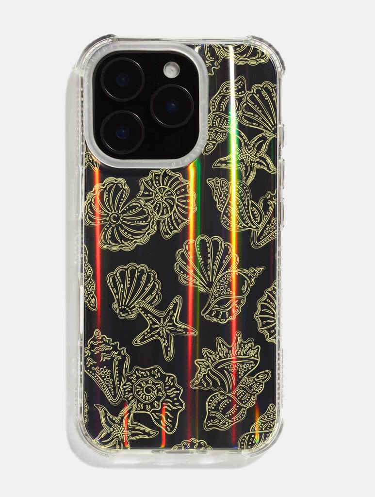 Yellow Outline Sea Shells Shock iPhone Case Phone Cases Skinnydip London