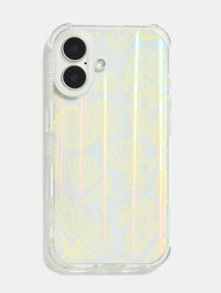 Yellow Outline Sea Shells Shock iPhone Case Phone Cases Skinnydip London