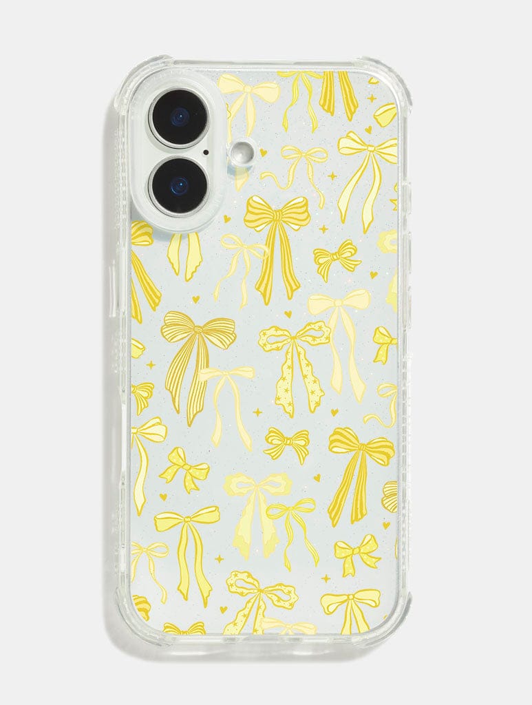 Yellow Painted Bows Shock iPhone Case Phone Cases Skinnydip London