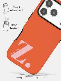 'Z' Initial Orange Ultra Protective iPhone Case Phone Cases Skinnydip London