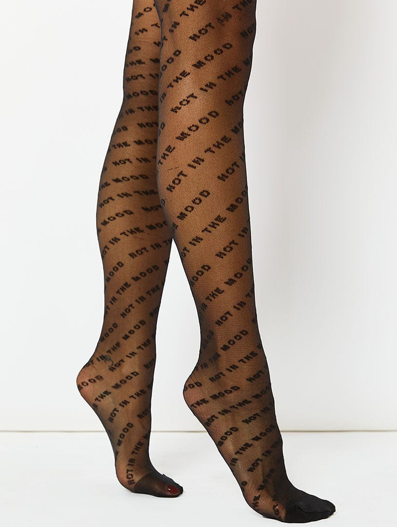 Not in the mood print tights, Shop Ladies Tights