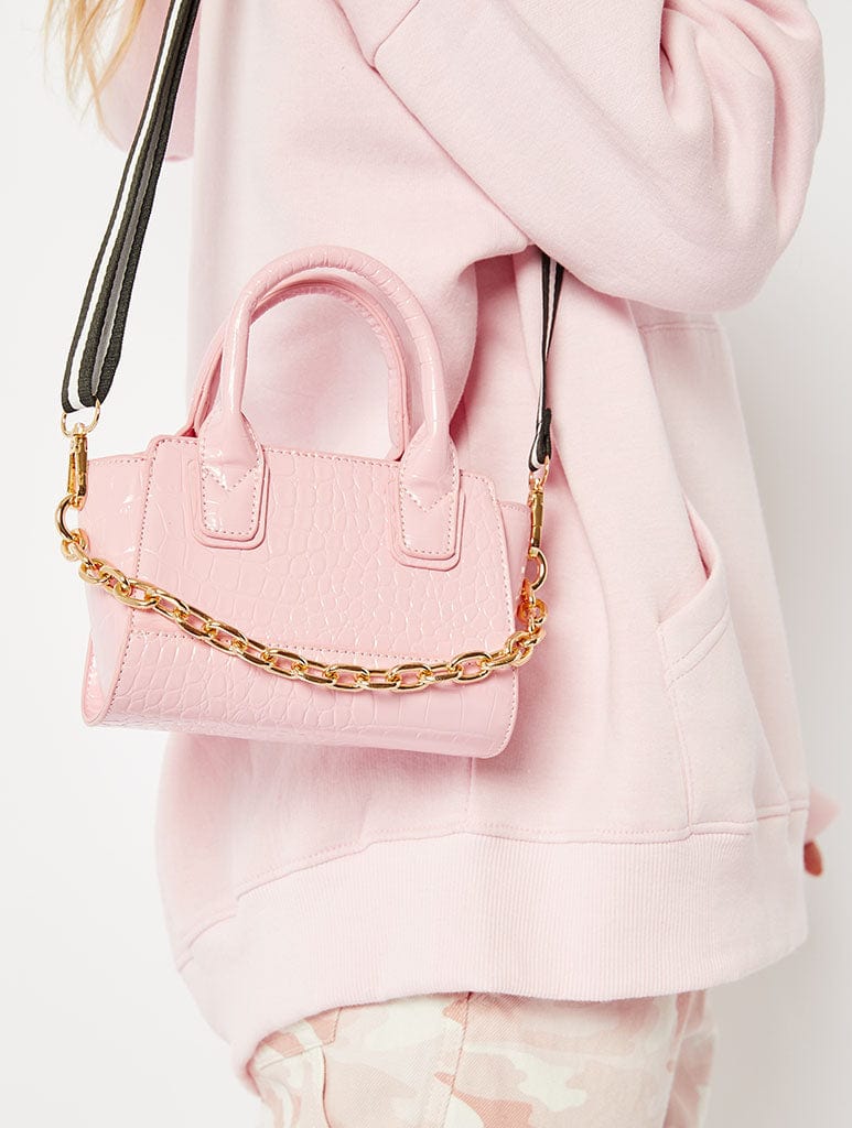 Pink Croc Mini Tote Bag Cross Body Bags Skinnydip London