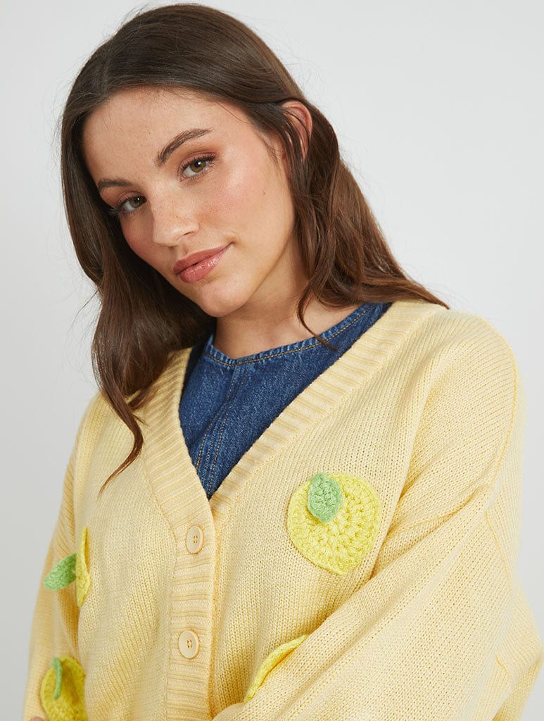 3D Lemons Knitted Cardigan Jumpers & Cardigans Skinnydip London