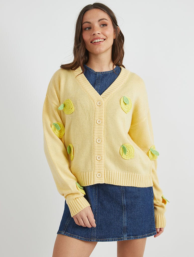3D Lemons Knitted Cardigan Jumpers & Cardigans Skinnydip London