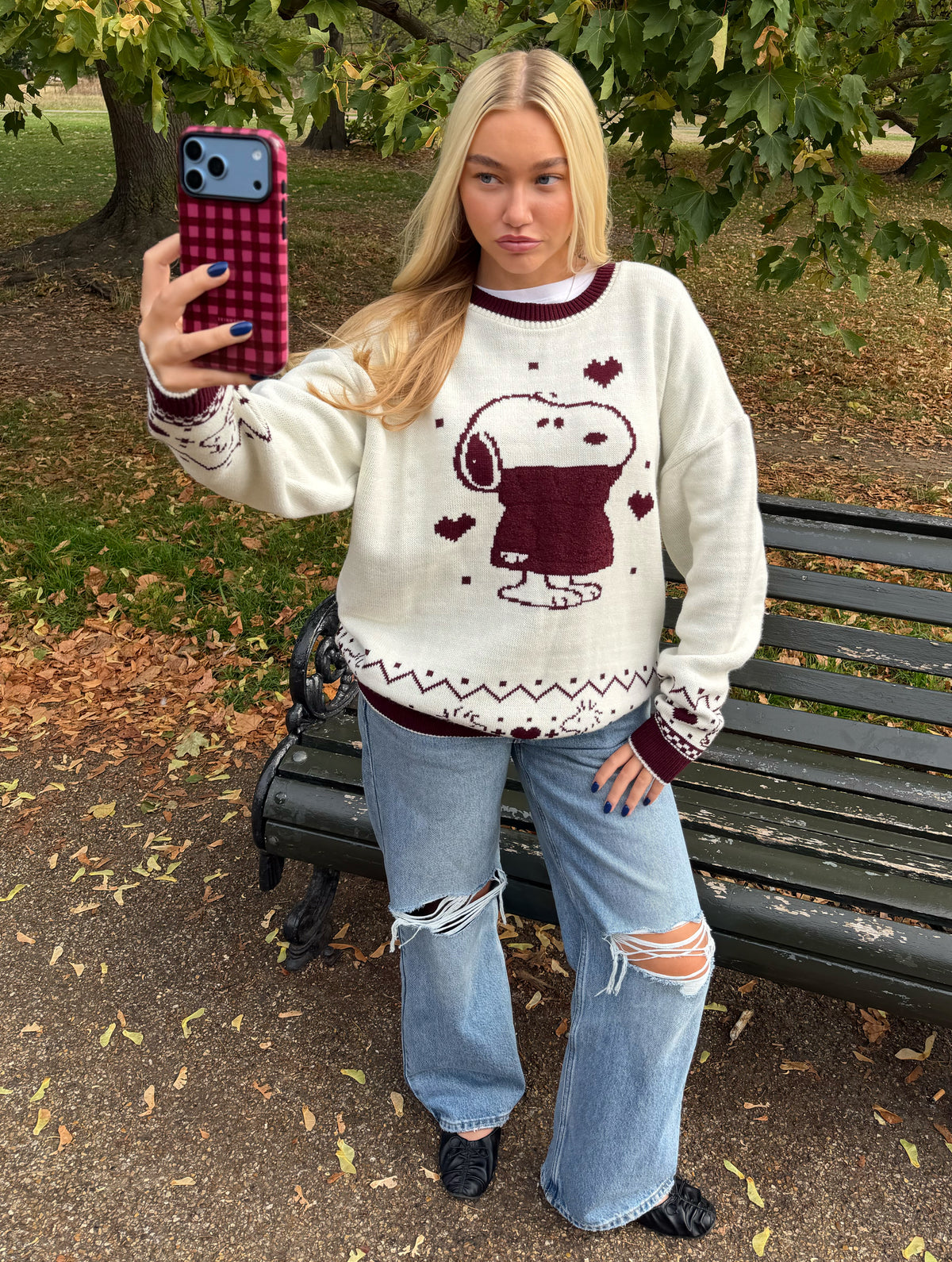 Burgundy Gingham Ultra Protective iPhone Case