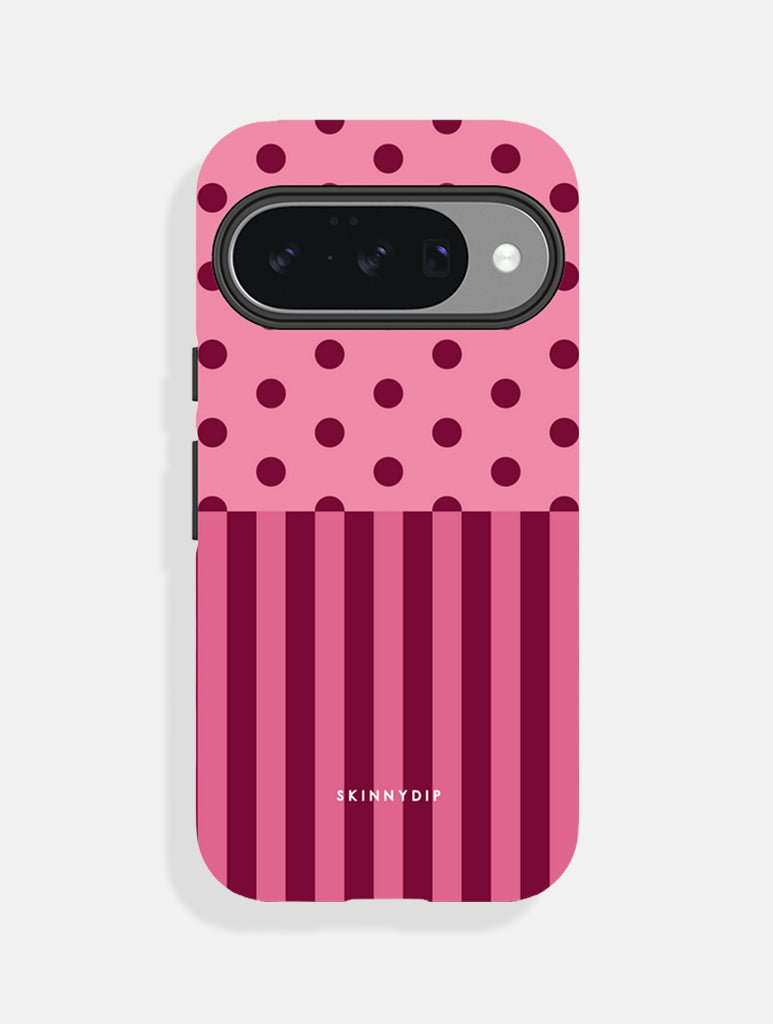 Mixed Pattern Pink And Burgundy Ultra Protective Google Pixel Case