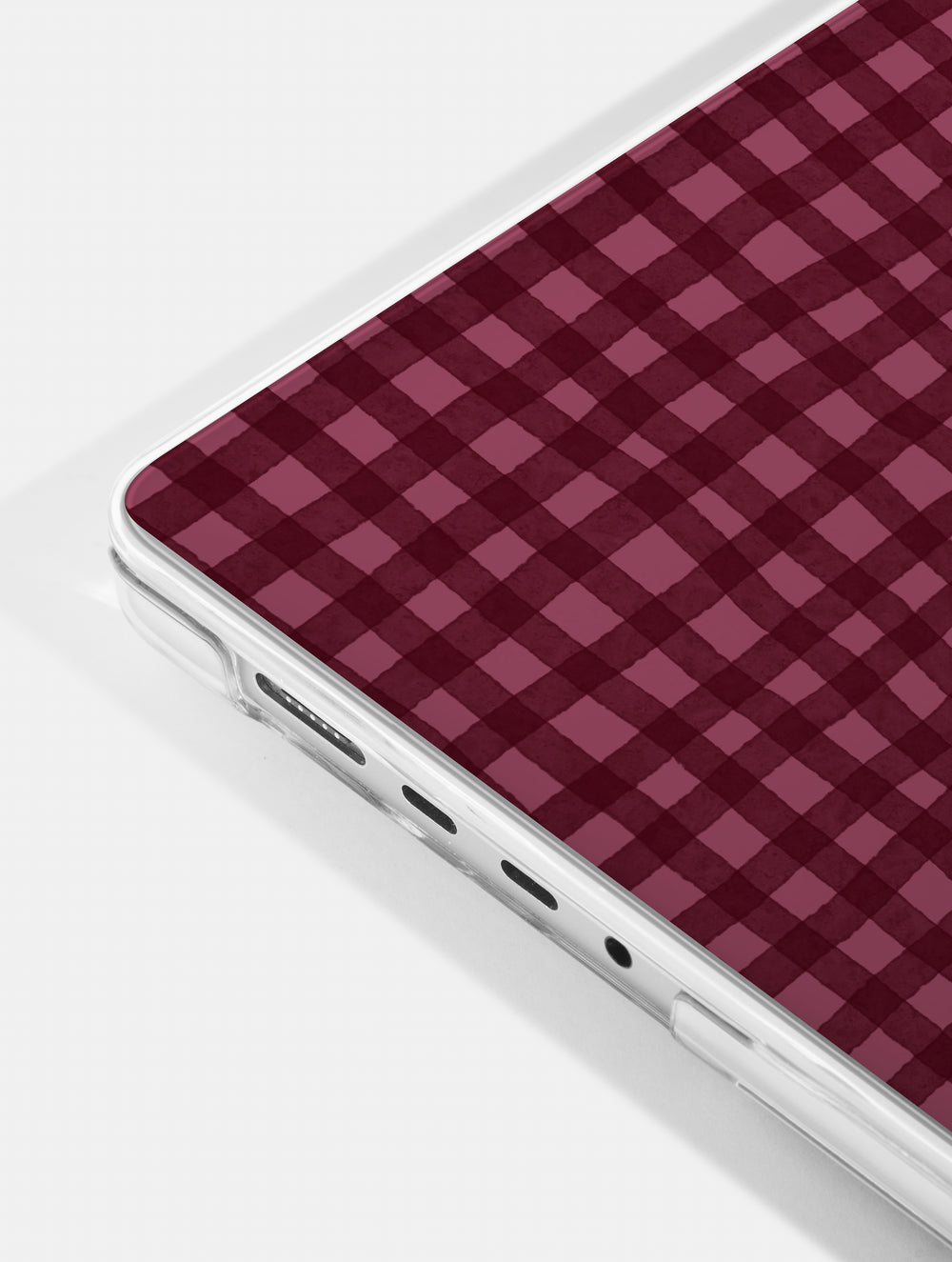 Burgundy Gingham MacBook Case
