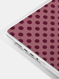 Burgundy Red Large Polka Dot MacBook Case