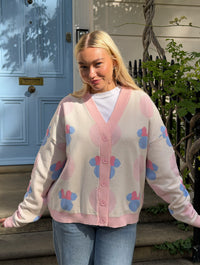 Disney Minnie Mouse Head Polka Dot Knitted Cardigan