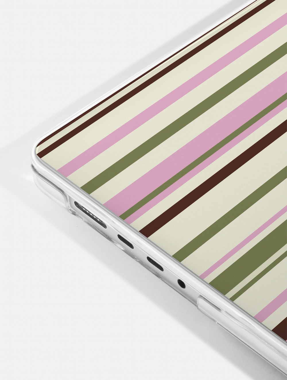 Horizontal Stripes Pink Green Brown MacBook Case