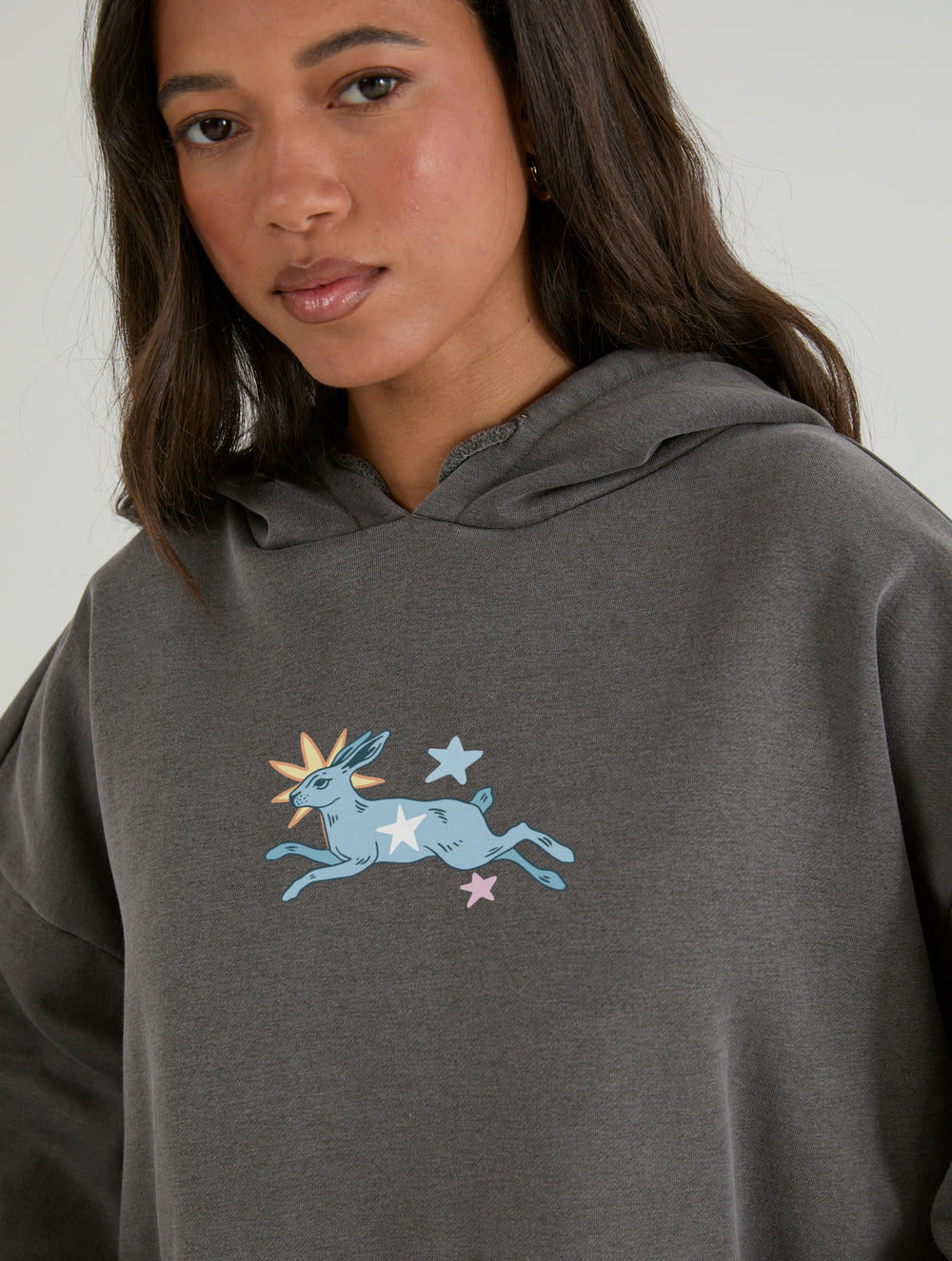 Lucky Me Hoodie In Acid Wash