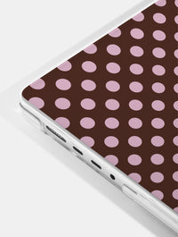 Maroon Pink Large Polka Dot MacBook Case