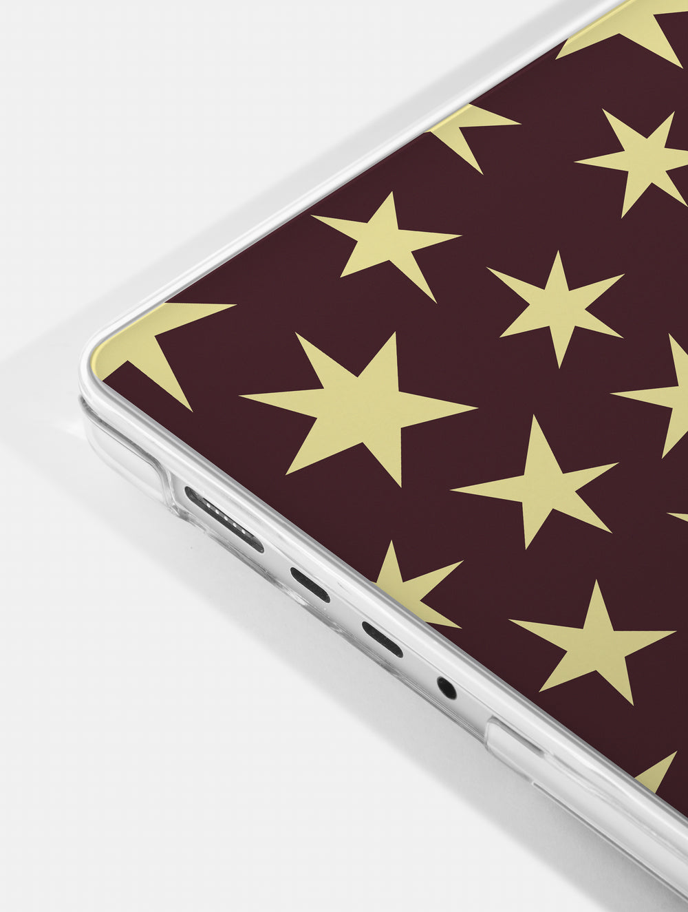 Maroon and Yellow Ditsy Star MacBook Case