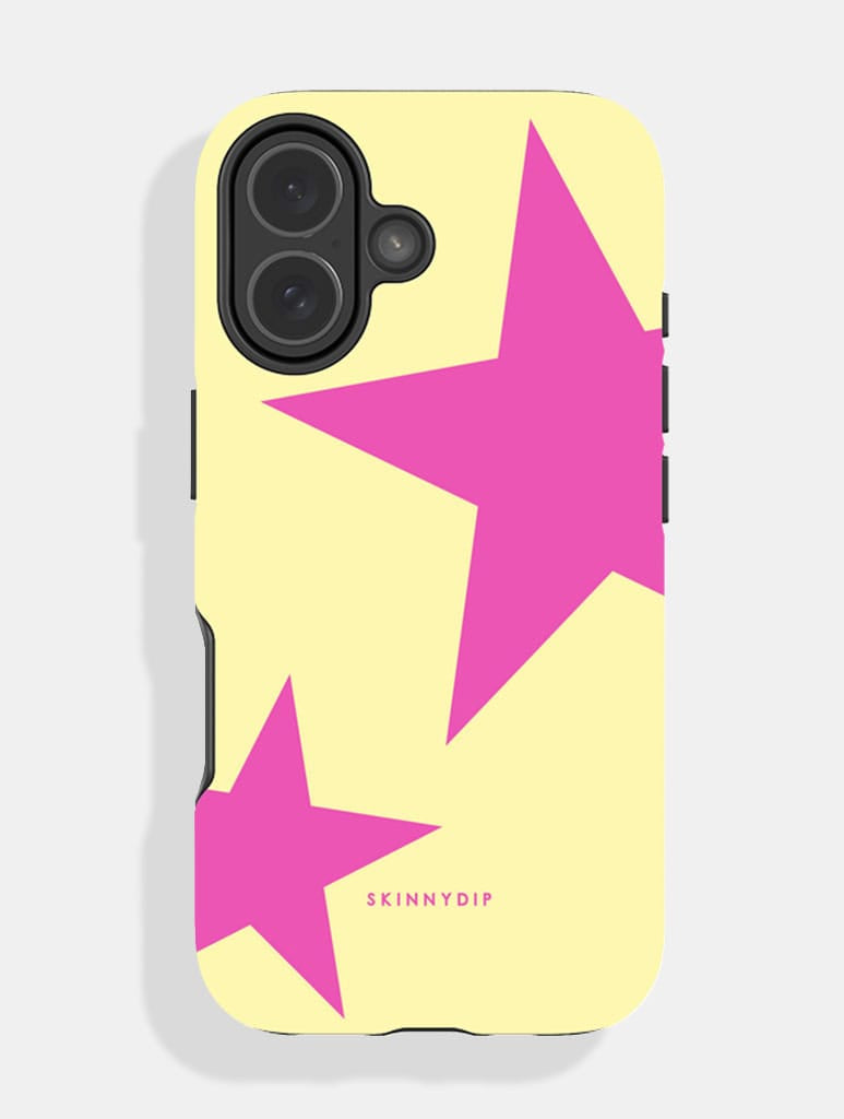 Two Stars Yellow & Dark Pink White Ultra Protective iPhone Case