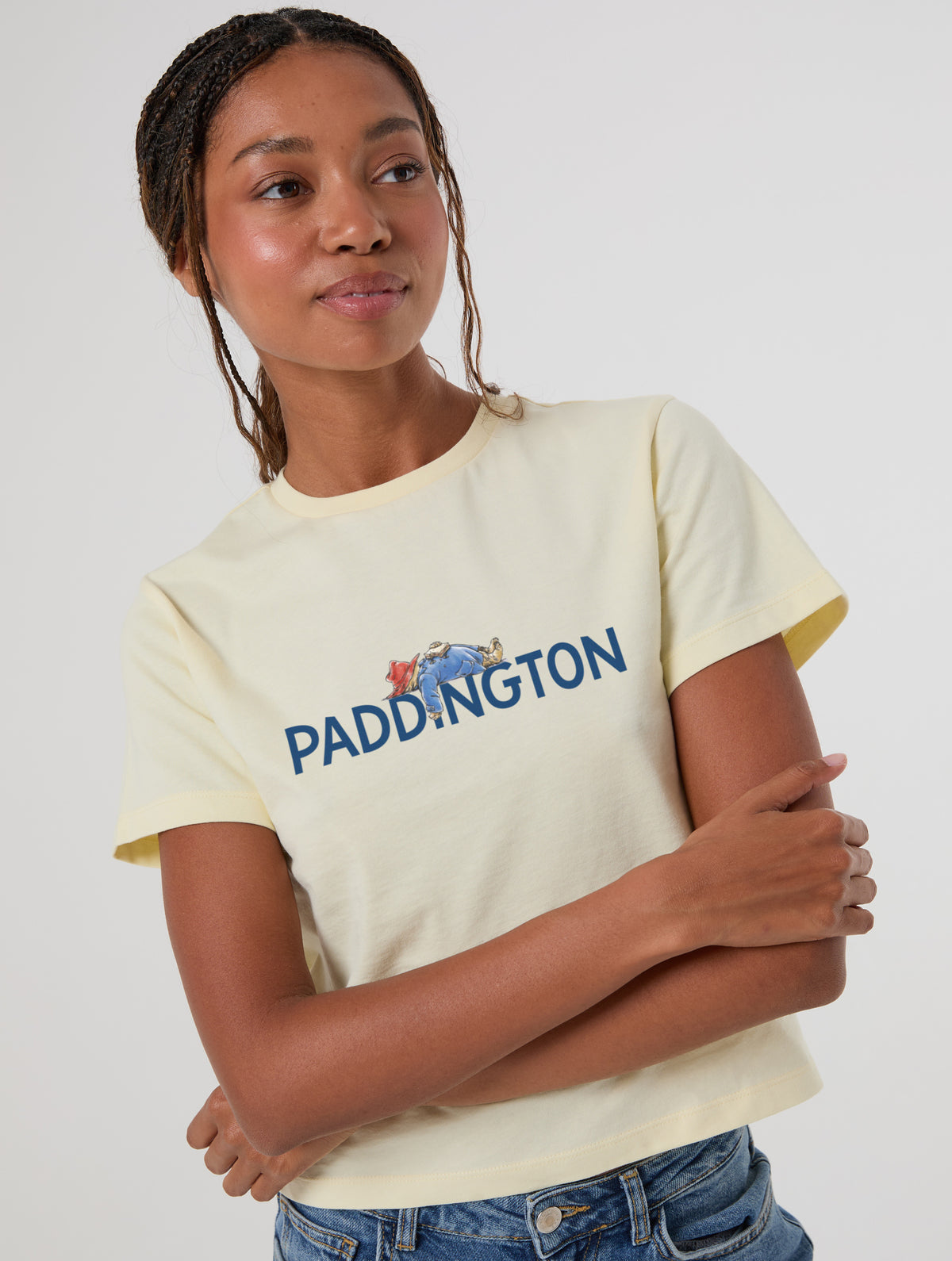 Paddington x Skinnydip Napping Baby T-Shirt In Butter Yellow
