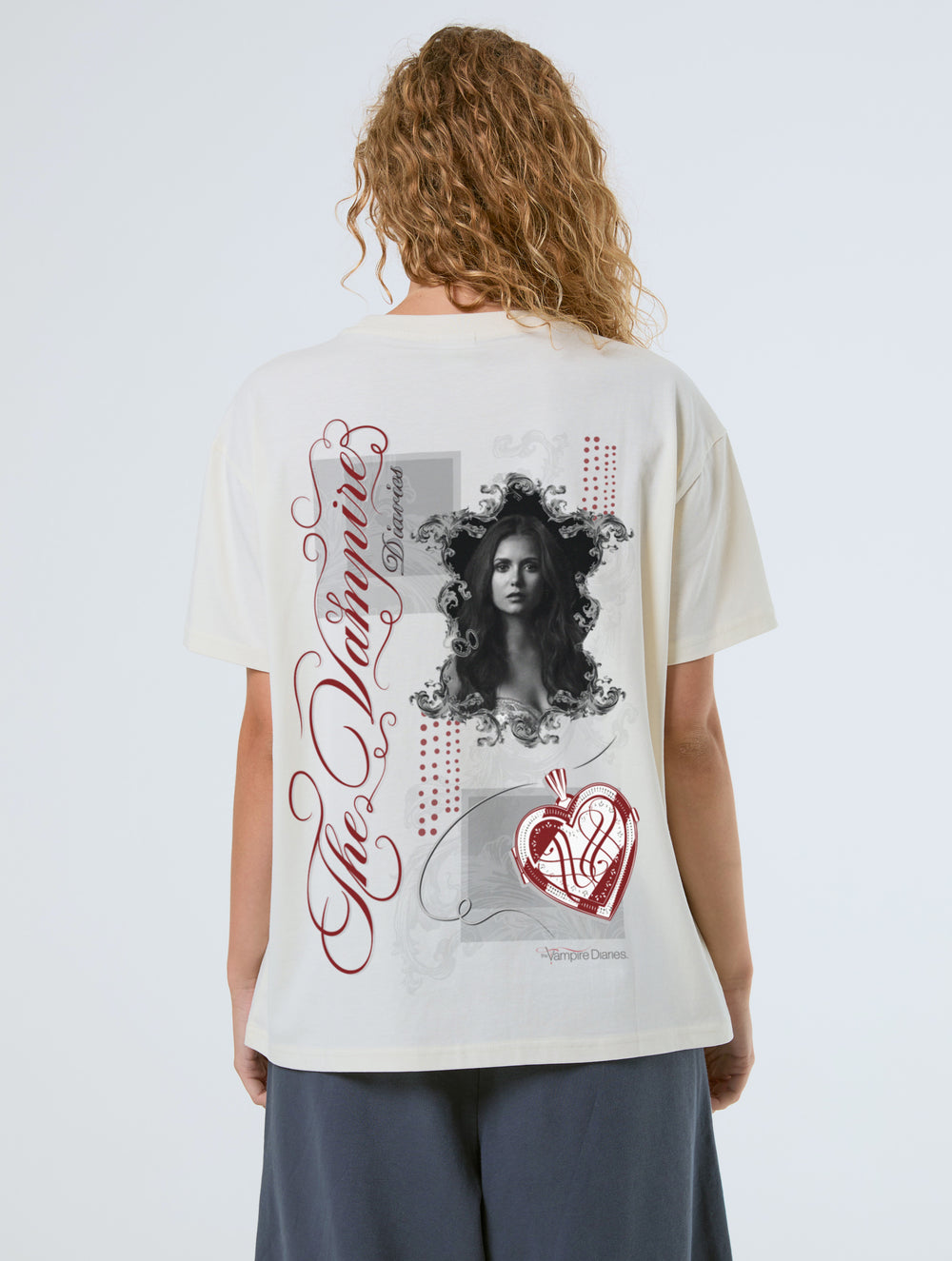 The Vampire Diaries x Skinnydip Lace Poster T-Shirt In White