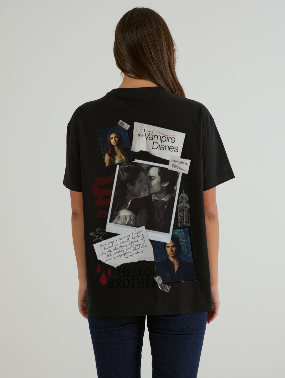The Vampire Diaries x Skinnydip Poster T-Shirt In Black