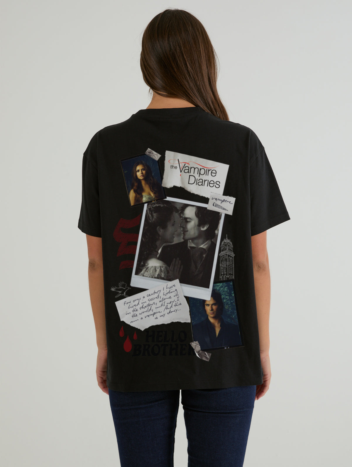 The Vampire Diaries x Skinnydip Poster T-Shirt In Black
