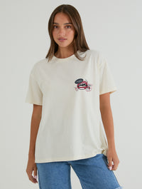 The Vampire Diaries x Skinnydip Varsity Sticker T-Shirt In White