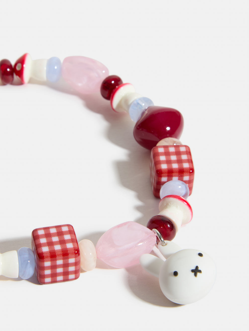 Miffy x Skinnydip Patchwork Beaded Charm in Pink