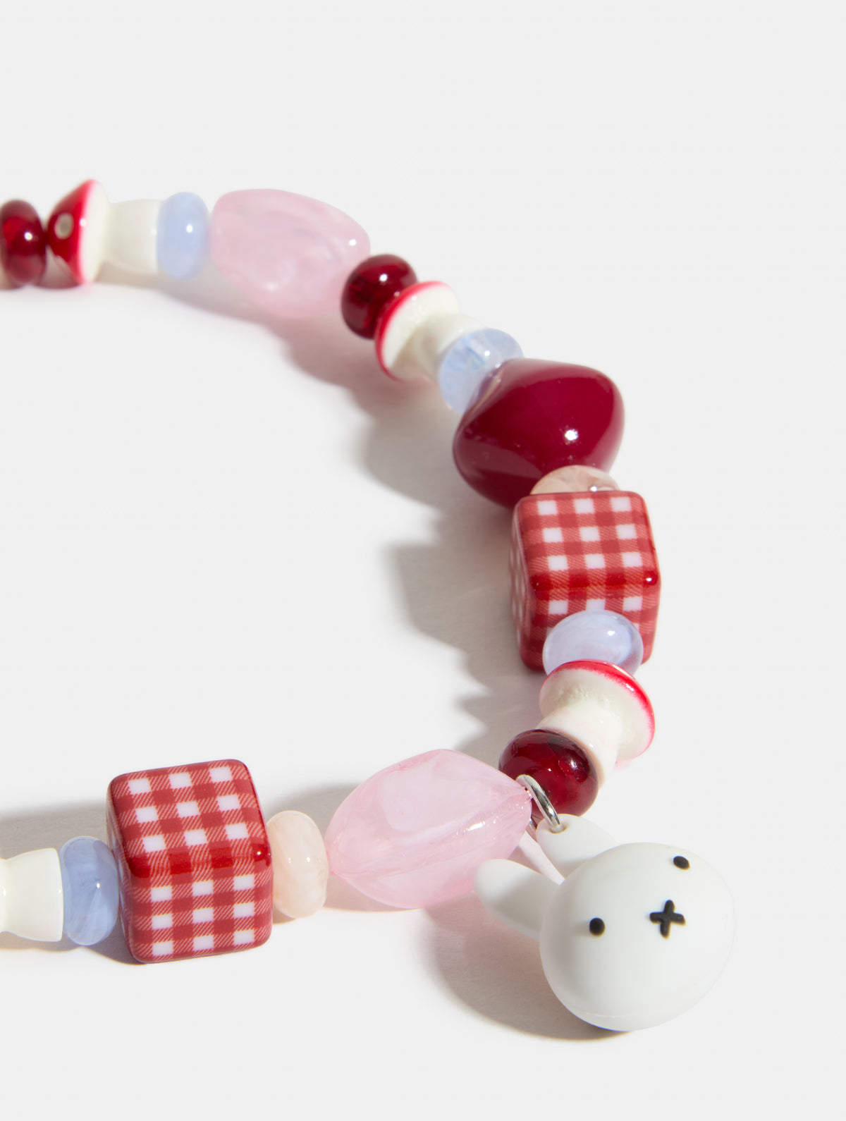 Miffy x Skinnydip Patchwork Beaded Charm in Pink