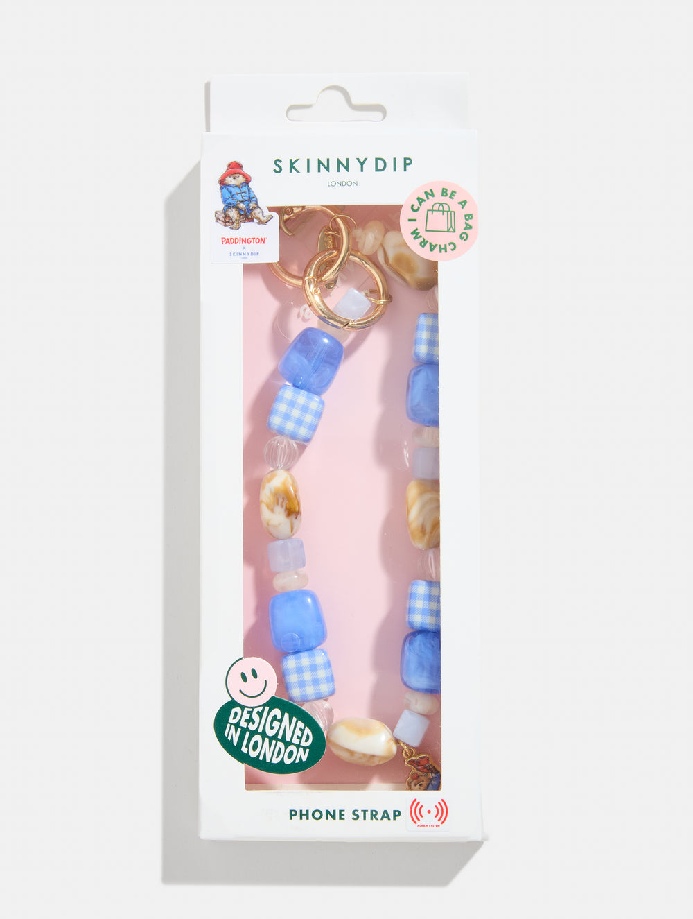 Paddington x Skinnydip Gingham Beaded Strap in Blue