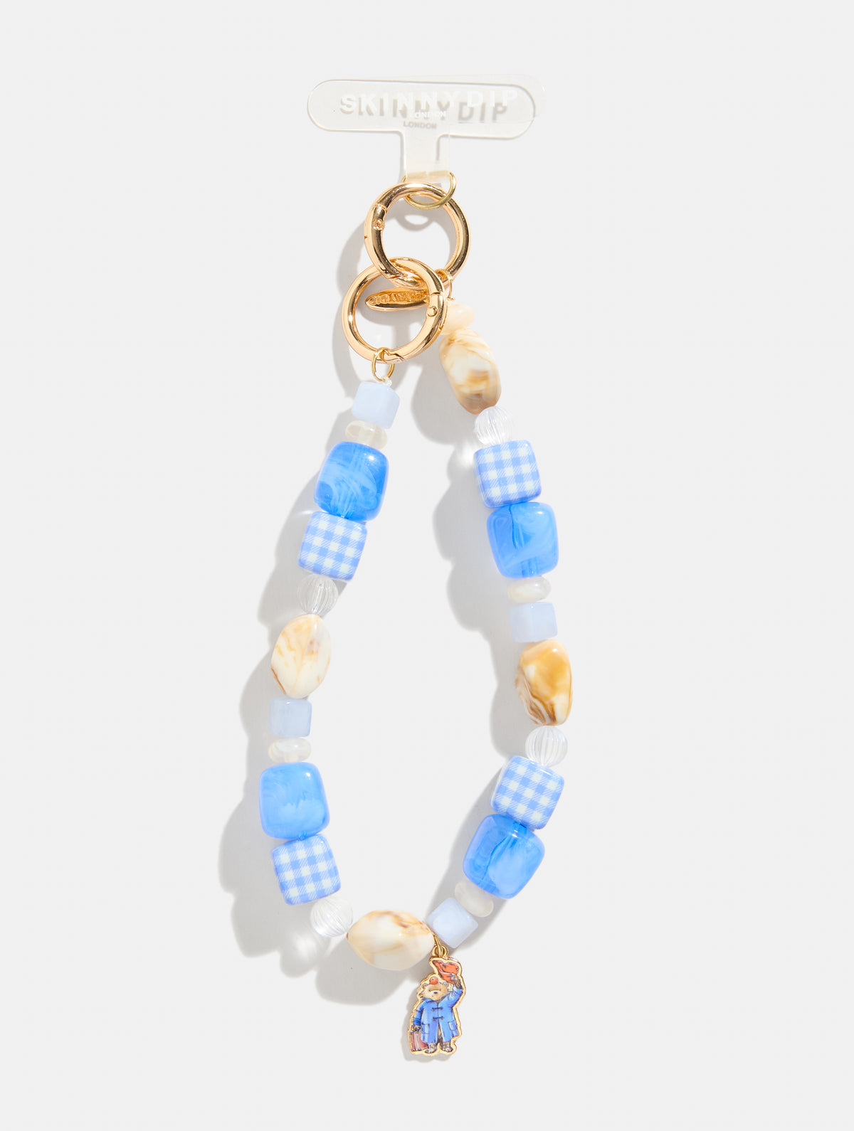 Paddington x Skinnydip Gingham Beaded Strap in Blue