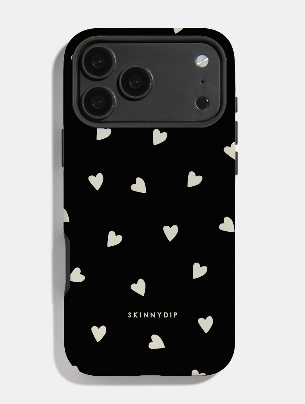 Black and Cream Ditsy Hearts Ultra Protective iPhone Case