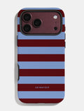 Maroon and Blue Stripes Ultra Protective iPhone Case