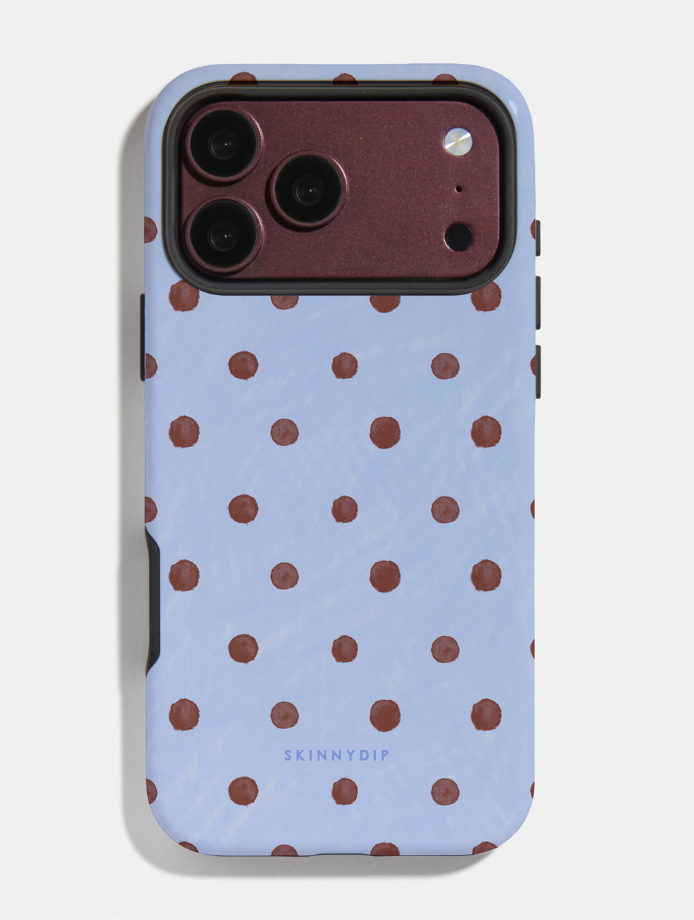 Brown and Blue Painted Polka Dot Ultra Protective iPhone Case