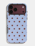 Brown and Blue Painted Polka Dot Ultra Protective iPhone Case