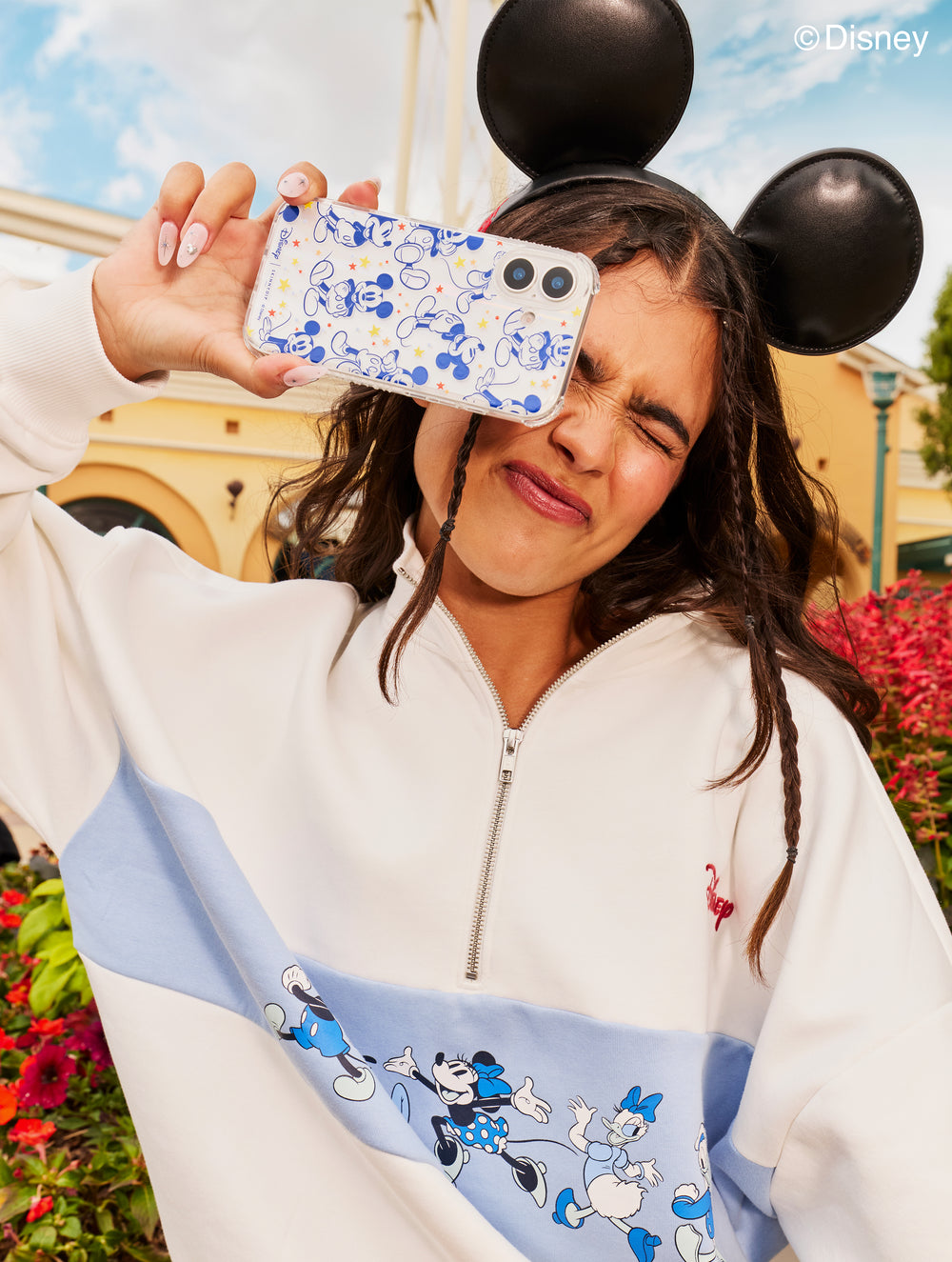 Disney Mickey Mouse Blue Outline Shock iPhone Case