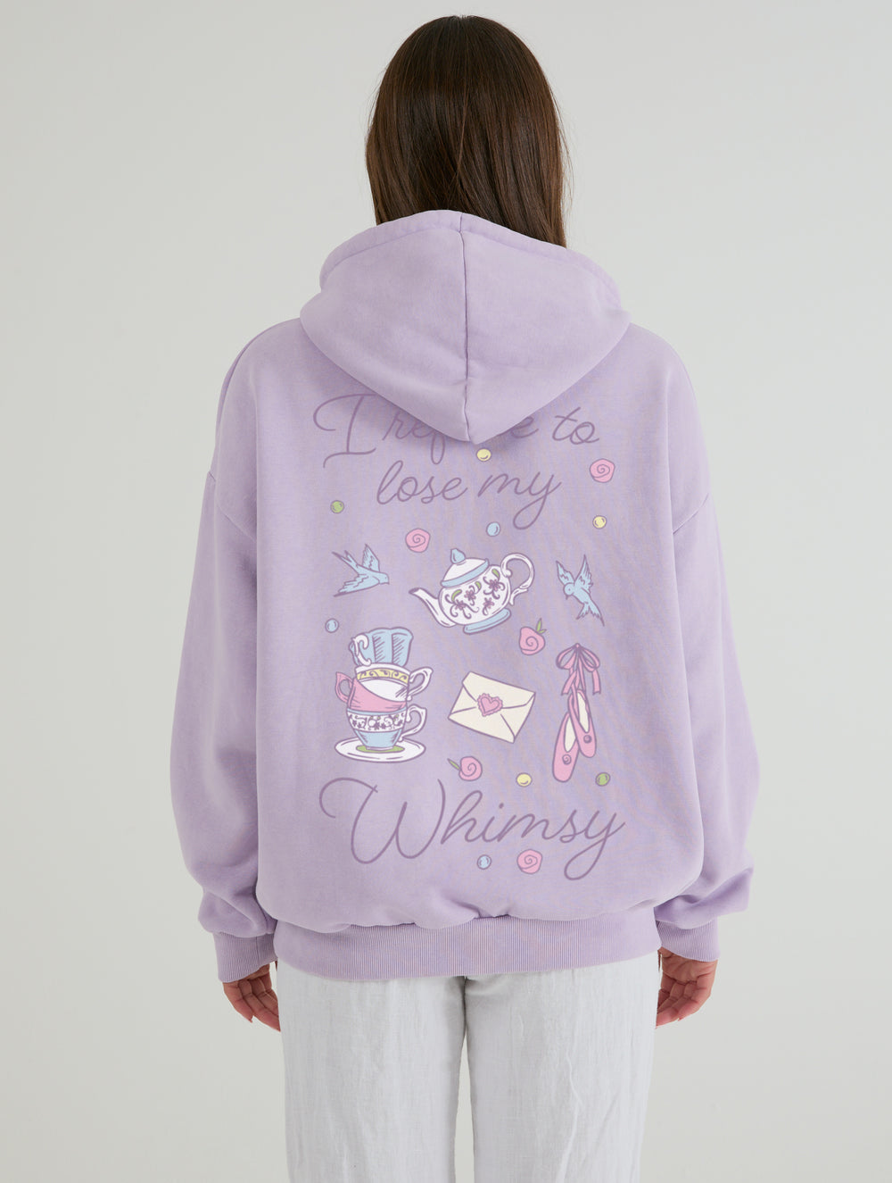 I Refuse To Lose My Whimsy Hoodie In Lilac Acid Wash