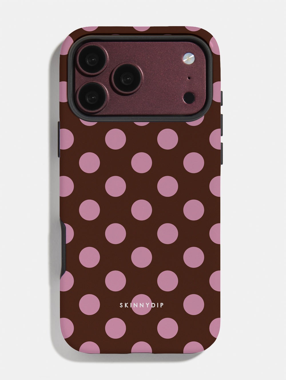 Maroon Pink Large Polka Dot Ultra Protective iPhone Case
