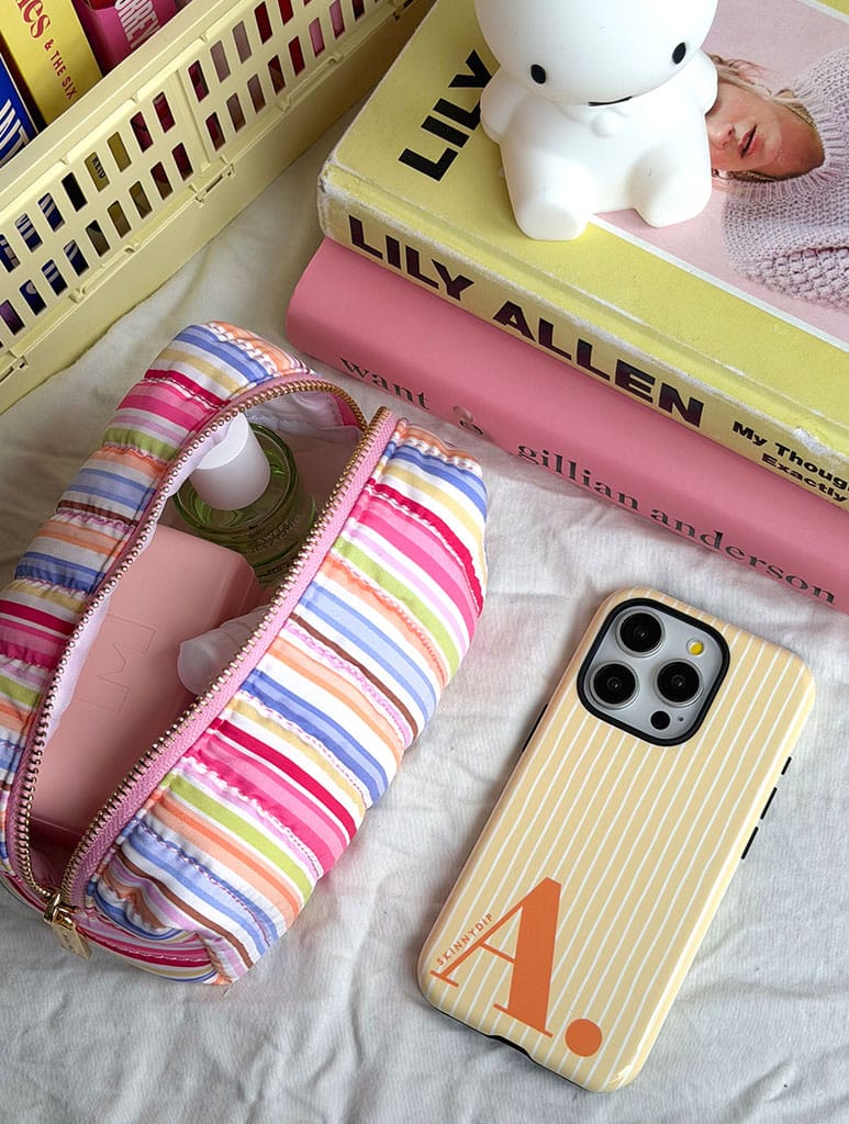 'A' Initial Patterned Yellow Ultra Protective iPhone Case Phone Cases Skinnydip London