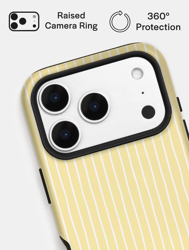 'A' Initial Patterned Yellow Ultra Protective iPhone Case Phone Cases Skinnydip London