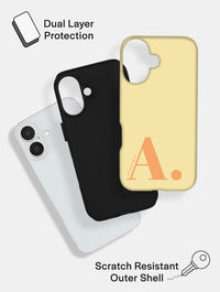 'A' Initial Yellow Ultra Protective iPhone Case Phone Cases Skinnydip London