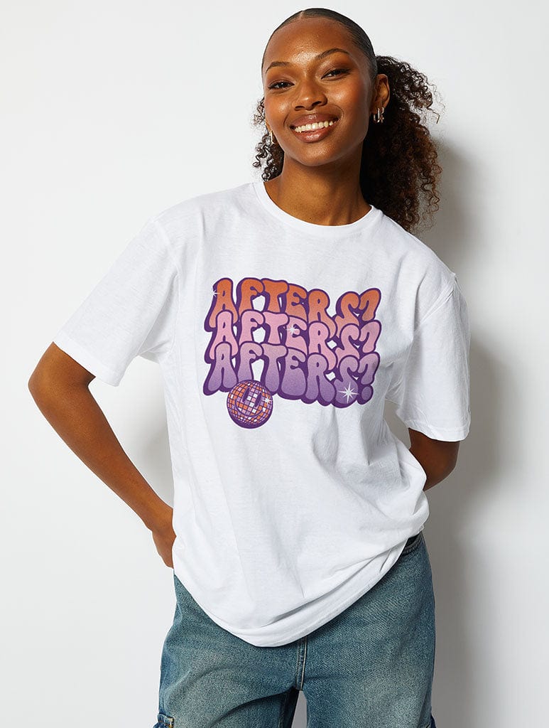 Afters? T-Shirt in White Tops & T-Shirts Skinnydip London