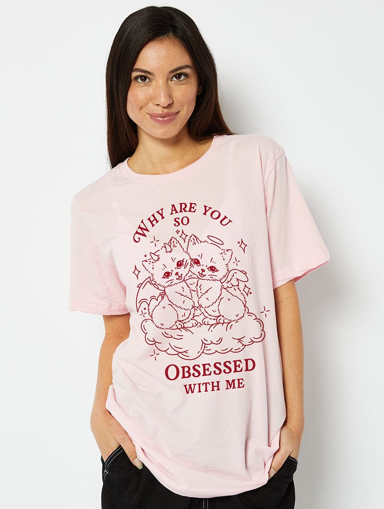 Angel & Devil Kitten Pink T-Shirt Tops & T-Shirts Skinnydip London