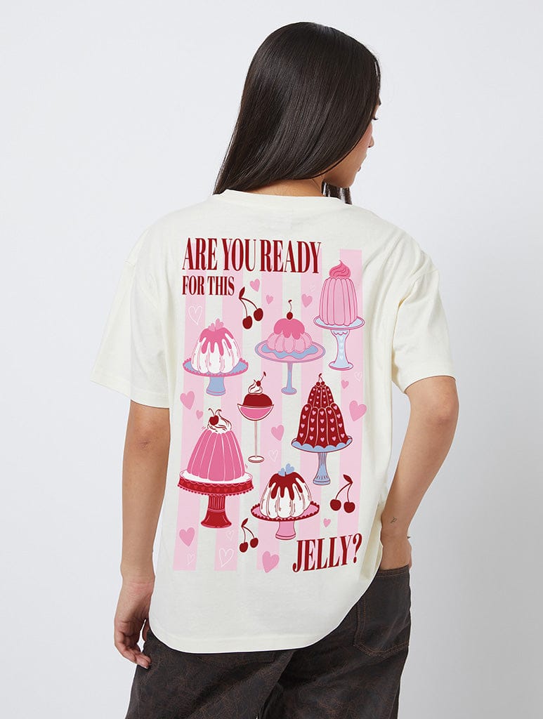 Are You Ready For This Jelly T-Shirt In White Tops & T-Shirts Skinnydip London