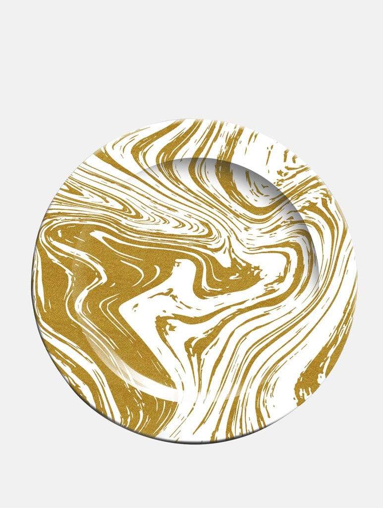 Art WOW Gold Marble Effect Plate Home Accessories Art Wow