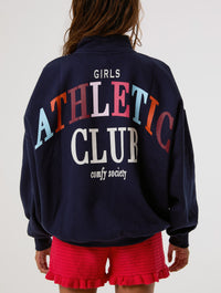 Athletic Club Navy Quarter Zip Sweatshirt Hoodies & Sweatshirts Skinnydip London