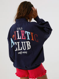 Athletic Club Navy Quarter Zip Sweatshirt Hoodies & Sweatshirts Skinnydip London