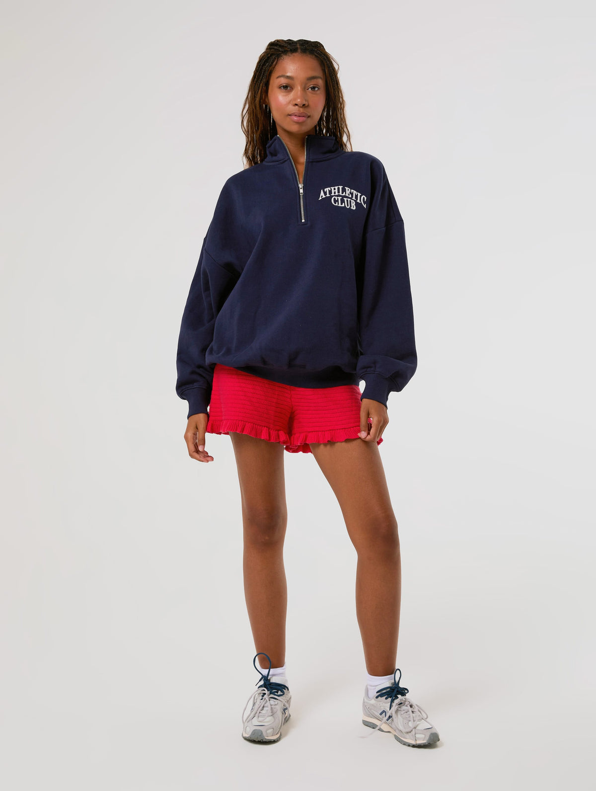 Athletic Club Navy Quarter Zip Sweatshirt Hoodies & Sweatshirts Skinnydip London